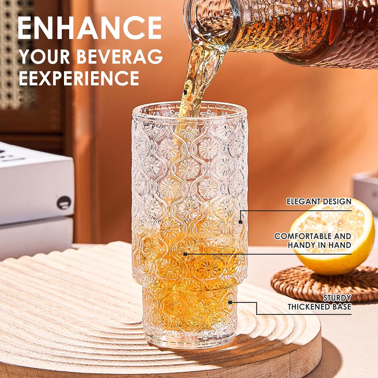Drinking Glasses with Bamboo Lids, Glasses with Glass Straw, Can Shaped Glass Cups with Lids and Straws, Beer Glasses with Cleaning Brushes -Pack of 2 (16oz ) Drinking Glasses with Bamboo Lids, Glasses with Glass Straw, Can Shaped Glass Cups with Lids and Straws, Beer Glasses with Cleaning Brushes -Pack of 2 (16oz )